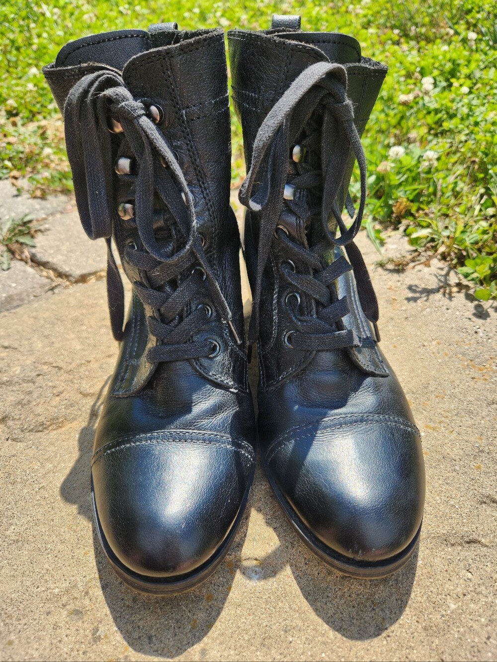 Vintage 80s ALDO Women's Black Lace-Up Combat Boots